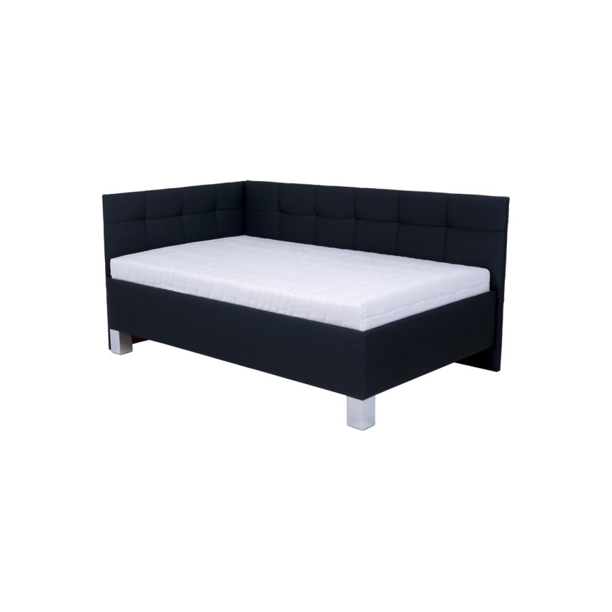 Lit rembourré avec matelas et coffre de rangement MARIA PETITE 120x200 cm, anthracite