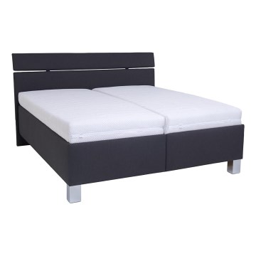 Lit rembourré avec matelas et espace de stockage ALIS 160x200 cm anthracite