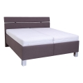 Lit rembourré avec matelas et espace de stockage ALIS 180x200 cm marron