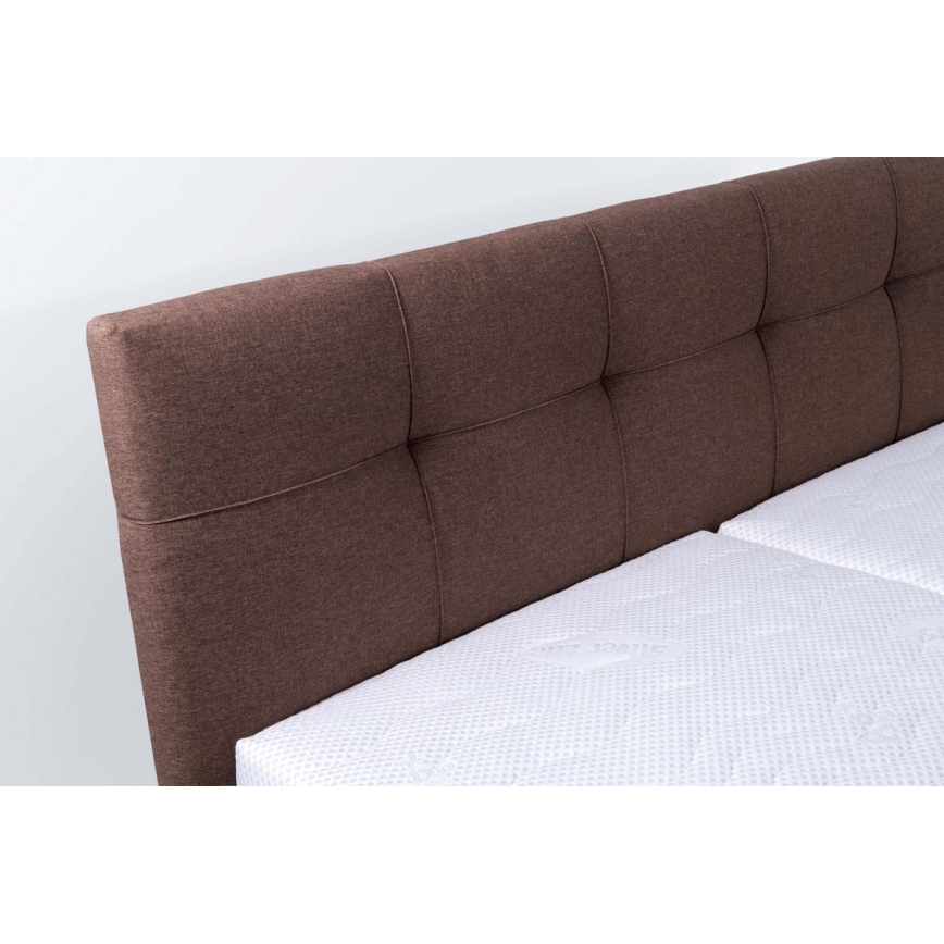 Lit rembourré avec matelas et espace de stockage MARIA 160x200 cm marron