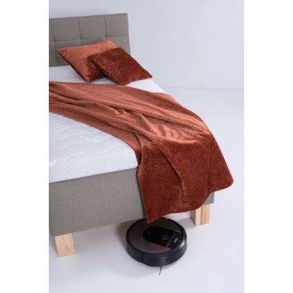 Lit rembourré avec matelas et espace de stockage MARIA ONE 90x200 cm taupe