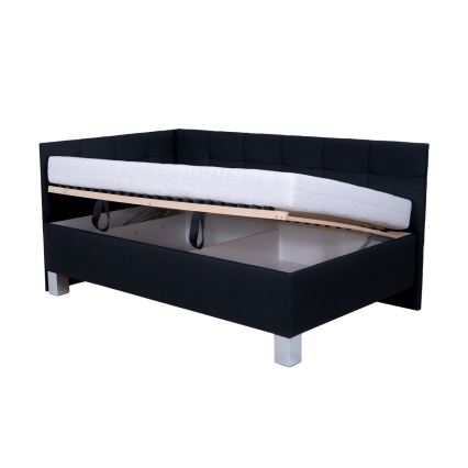 Lit rembourré avec matelas et espace de stockage MARIA PETITE 120x200 cm anthracite