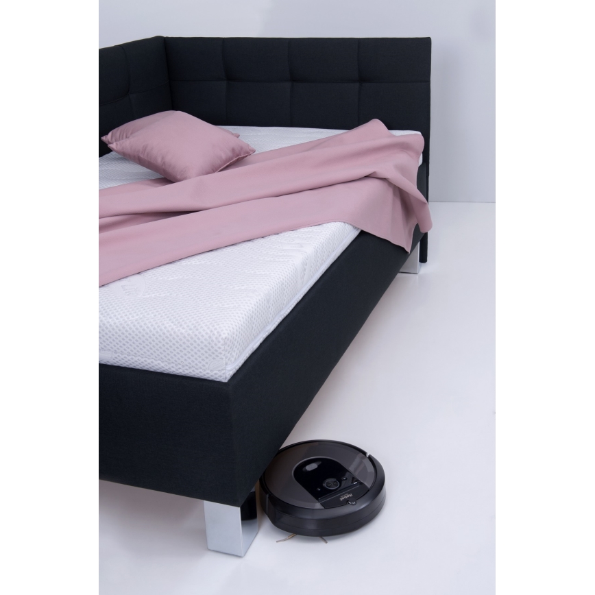 Lit rembourré avec matelas et espace de stockage MARIA PETITE 120x200 cm anthracite