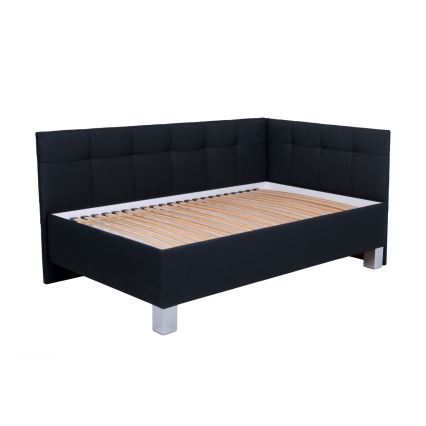 Lit rembourré avec matelas et espace de stockage MARIA PETITE 120x200 cm anthracite