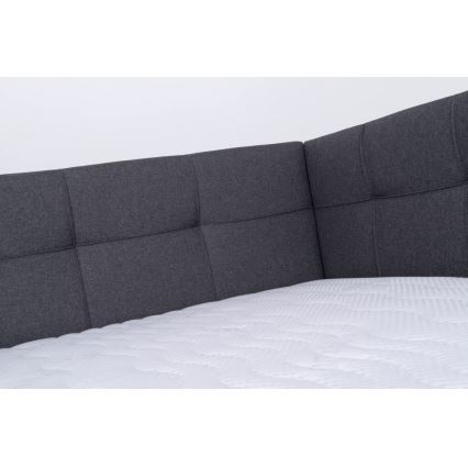 Lit rembourré avec matelas et espace de stockage MARIA PETITE 120x200 cm gris