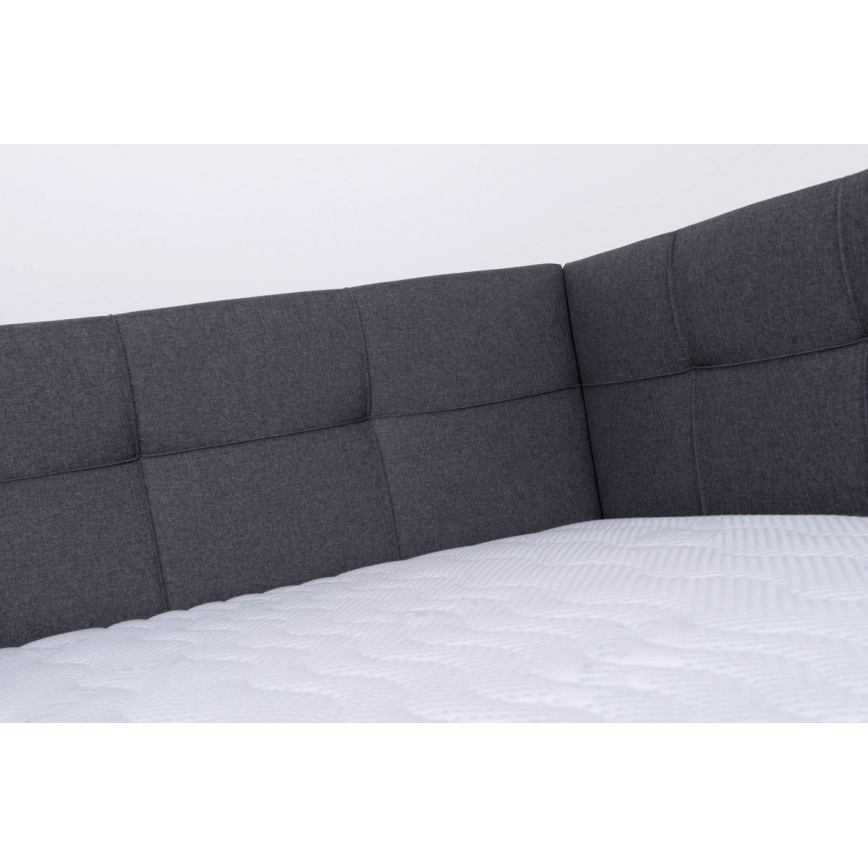 Lit rembourré avec matelas et espace de stockage MARIA PETITE 120x200 cm gris