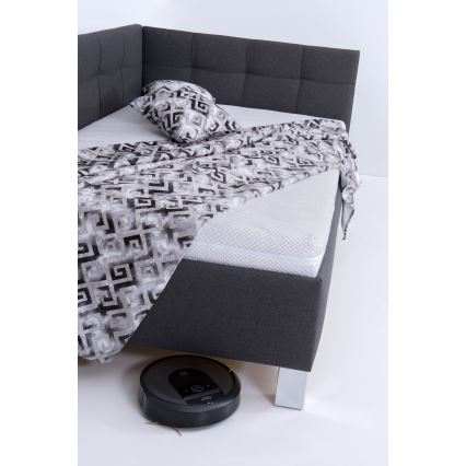 Lit rembourré avec matelas et espace de stockage MARIA PETITE 120x200 cm gris