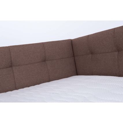 Lit rembourré avec matelas et espace de stockage MARIA PETITE 120x200 cm marron