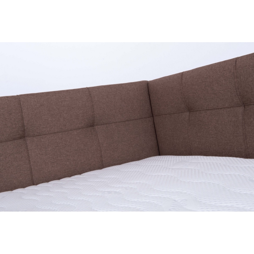 Lit rembourré avec matelas et espace de stockage MARIA PETITE 120x200 cm marron