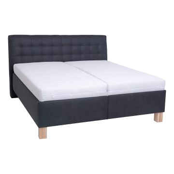 Lit rembourré avec matelas et espace de stockage VIOLET 160x200 cm anthracite