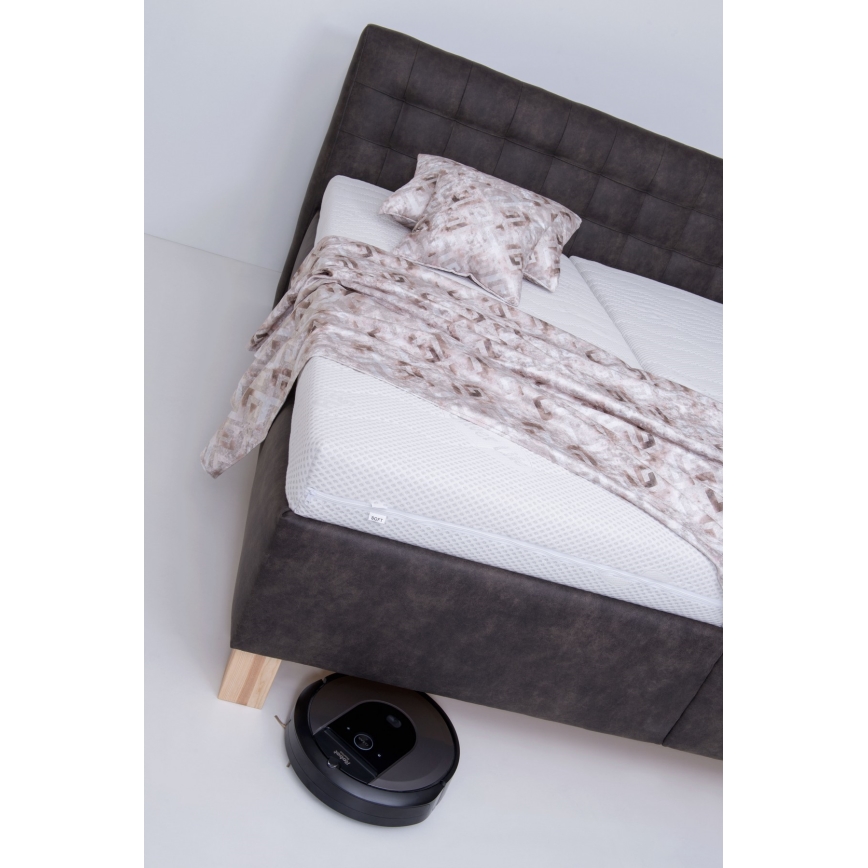 Lit rembourré avec matelas et espace de stockage VIOLET 160x200 cm gris foncé