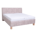 Lit rembourré avec matelas et espace de stockage VIOLET 180x200 cm beige