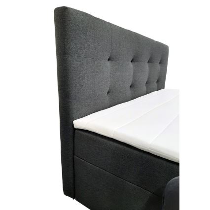 Lit rembourré avec matelas et surmatelas avec un espace de stockage EMBER 160x200 cm anthracite