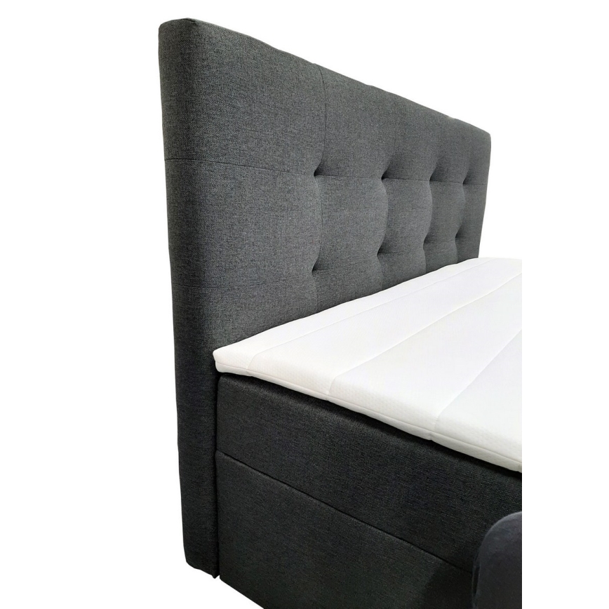 Lit rembourré avec matelas et surmatelas avec un espace de stockage EMBER 160x200 cm anthracite