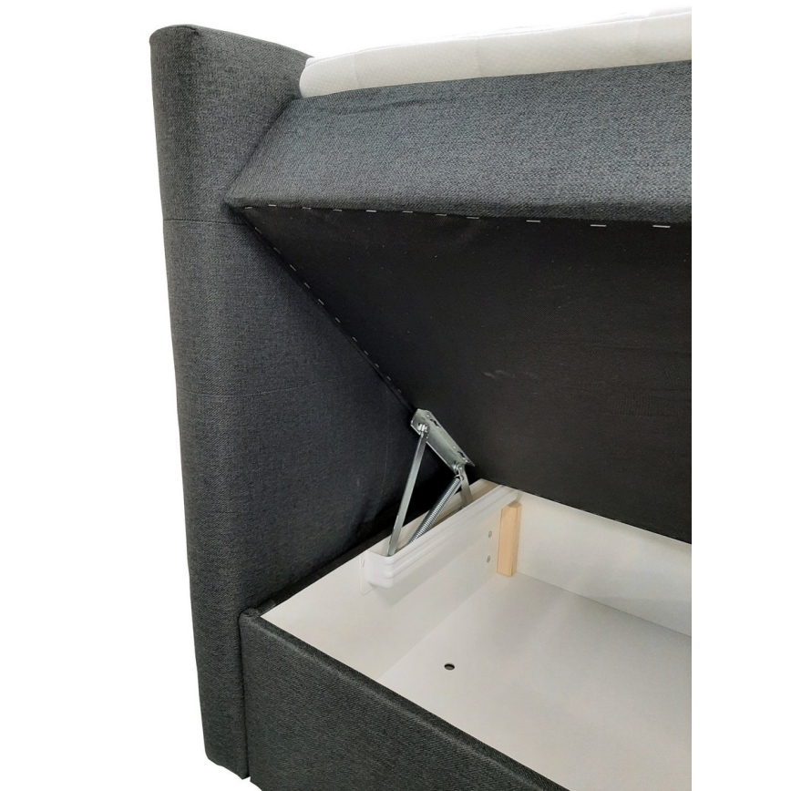 Lit rembourré avec matelas et surmatelas avec un espace de stockage EMBER 160x200 cm anthracite