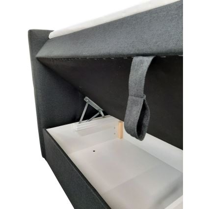 Lit rembourré avec matelas et surmatelas avec un espace de stockage EMBER 180x200 cm anthracite