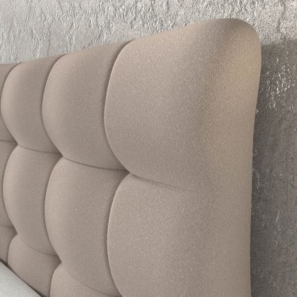 Lit rembourré avec matelas et surmatelas SOFIA 180x200 cm beige