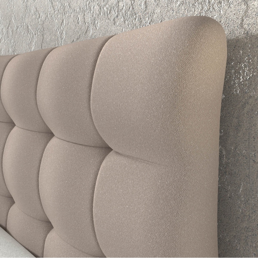 Lit rembourré avec matelas et surmatelas SOFIA 180x200 cm beige
