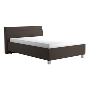 Lit rembourré avec un espace de stockage et matelas DALMA 140x200 cm gris/marron