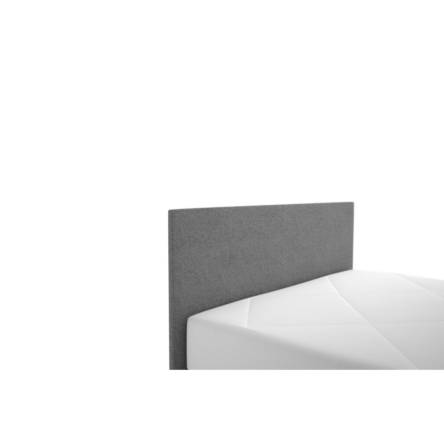 Lit rembourré avec un espace de stockage et matelas DARIA 120x200 cm gris