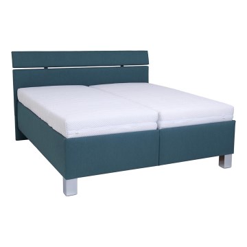 Lit rembourré avec un espace de stockage sans matelas ALIS 180x200 cm bleu pétrole