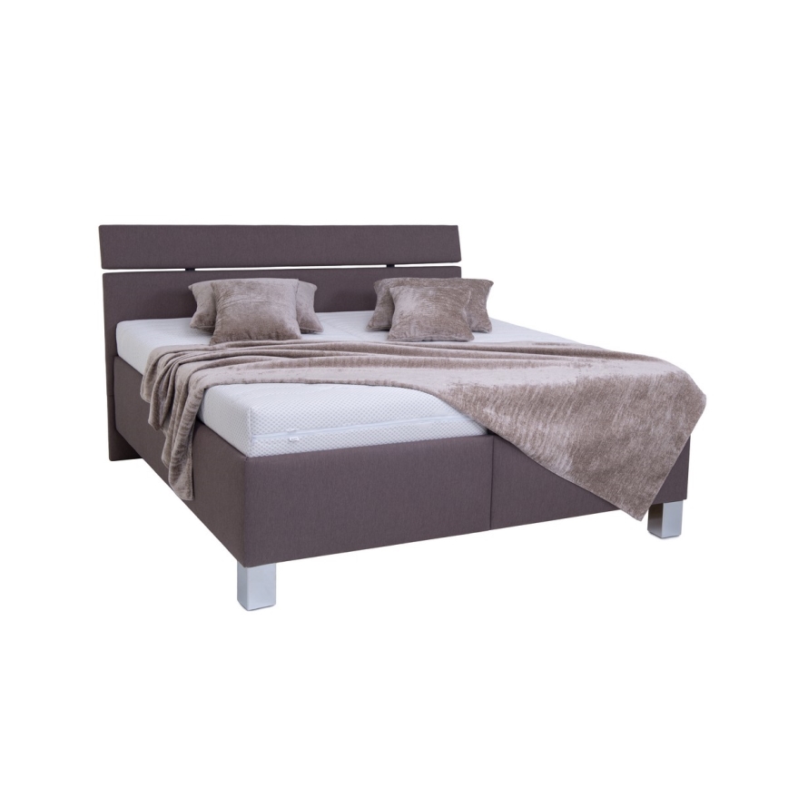 Lit rembourré avec un espace de stockage sans matelas ALIS 180x200 cm marron