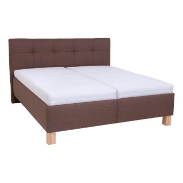 Lit rembourré avec un espace de stockage sans matelas MARIA 160x200 cm marron
