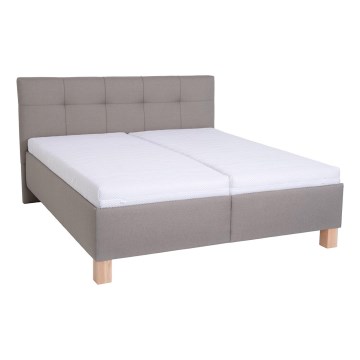 Lit rembourré avec un espace de stockage sans matelas MARIA 160x200 cm taupe