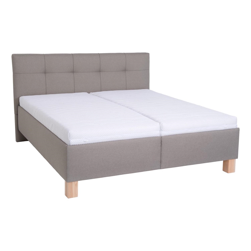 Lit rembourré avec un espace de stockage sans matelas MARIA 160x200 cm taupe