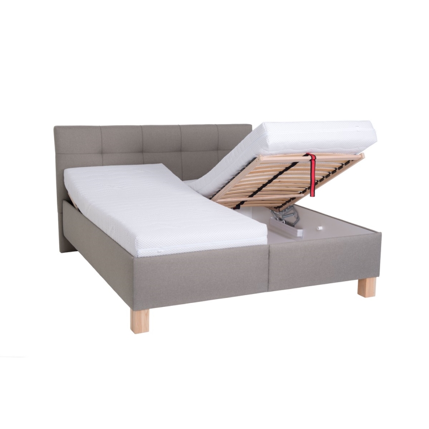 Lit rembourré avec un espace de stockage sans matelas MARIA 160x200 cm taupe