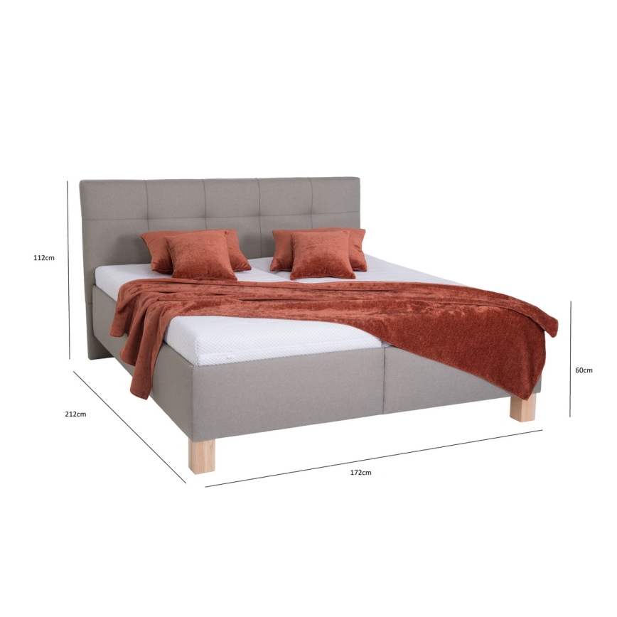 Lit rembourré avec un espace de stockage sans matelas MARIA 160x200 cm taupe