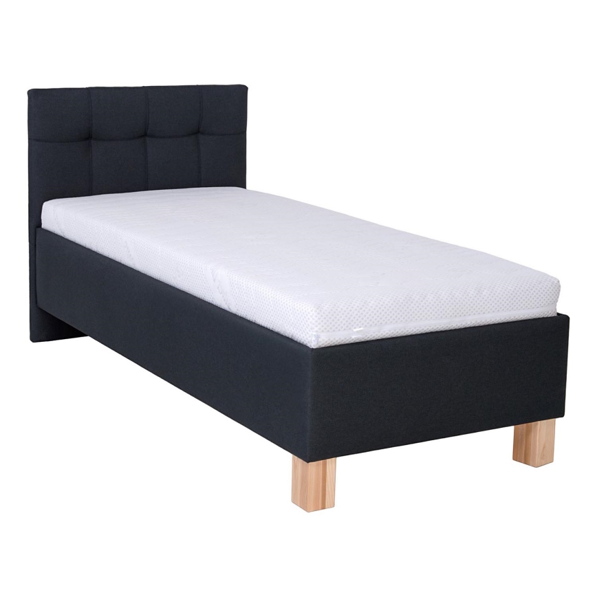 Lit rembourré avec un espace de stockage sans matelas MARIA ONE 90x200 cm anthracite
