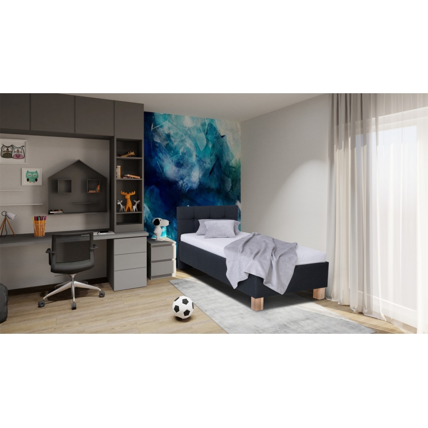 Lit rembourré avec un espace de stockage sans matelas MARIA ONE 90x200 cm anthracite