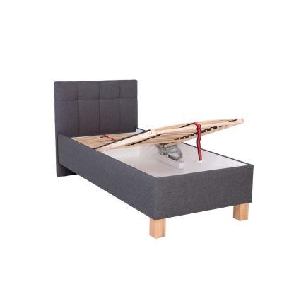 Lit rembourré avec un espace de stockage sans matelas MARIA ONE 90x200 cm gris