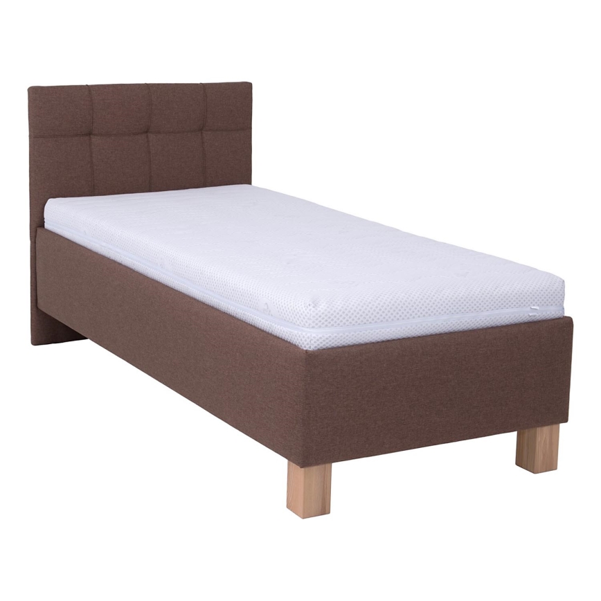 Lit rembourré avec un espace de stockage sans matelas MARIA ONE 90x200 cm marron