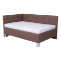 Lit rembourré avec un espace de stockage sans matelas MARIA PETITE 120x200 cm marron
