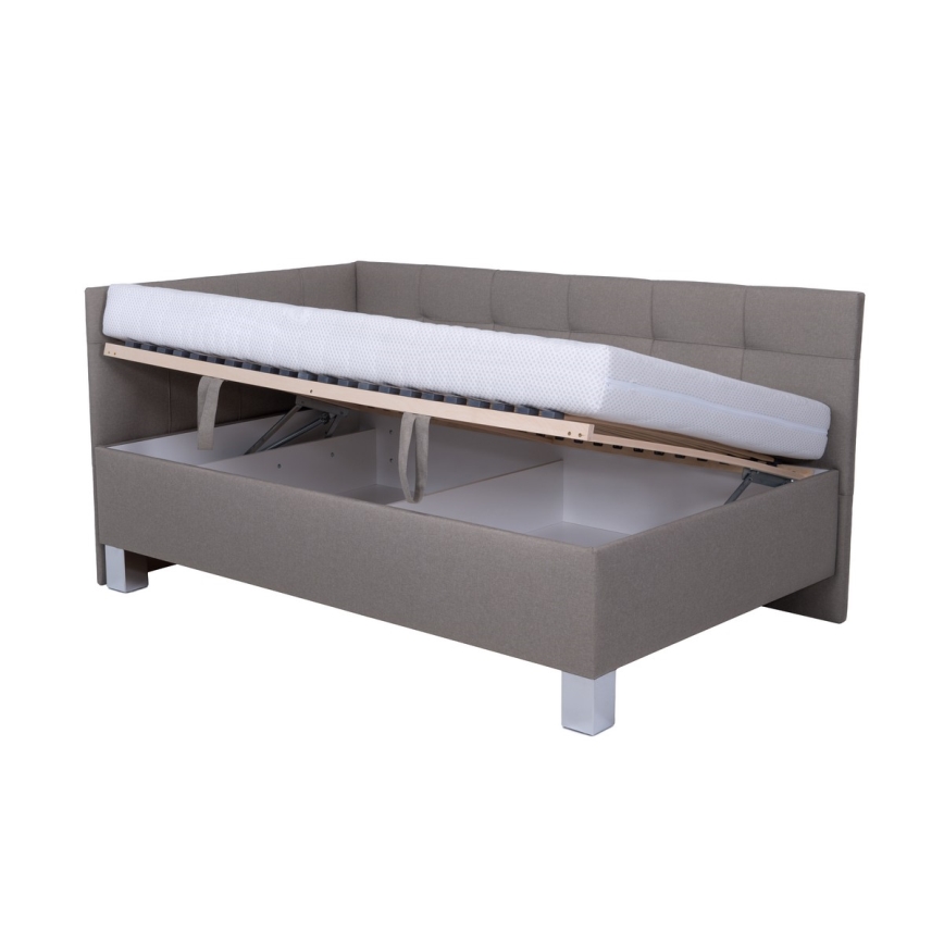 Lit rembourré avec un espace de stockage sans matelas MARIA PETITE 120x200 cm taupe