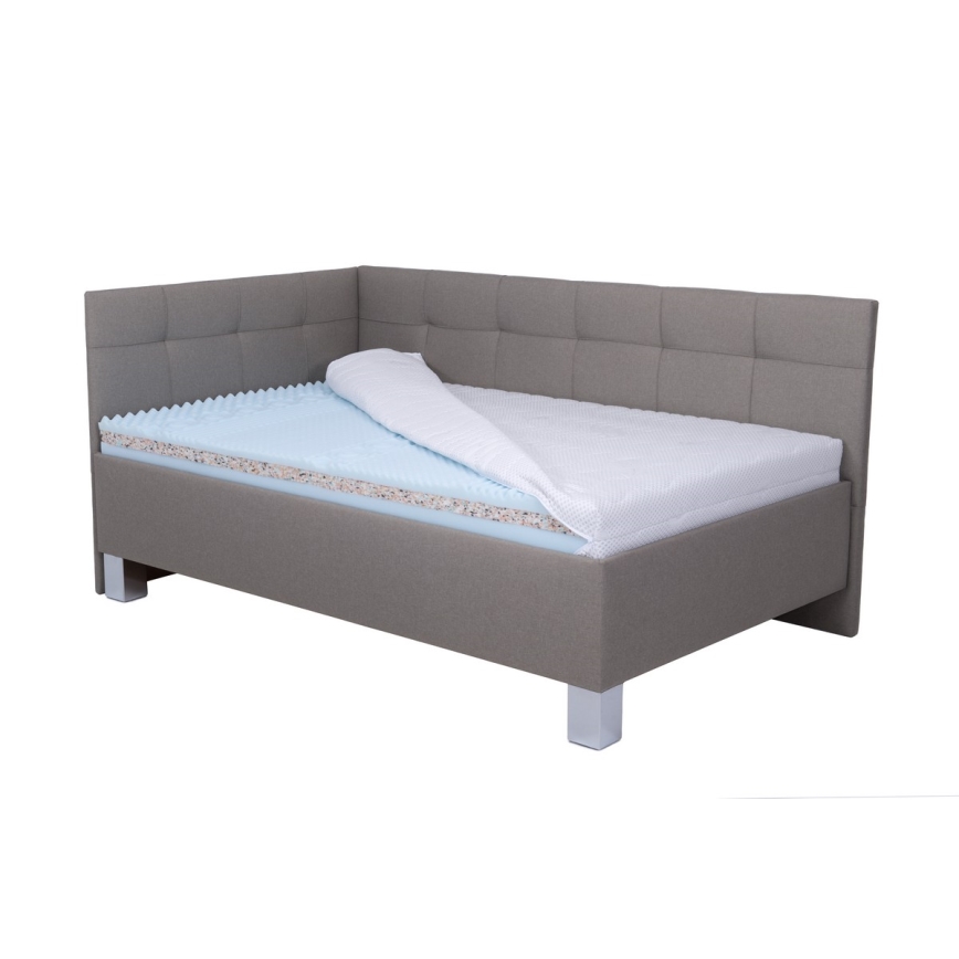 Lit rembourré avec un espace de stockage sans matelas MARIA PETITE 120x200 cm taupe