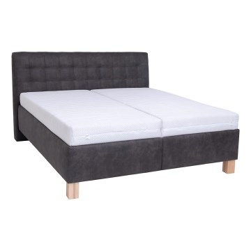 Lit rembourré avec un espace de stockage sans matelas VIOLET 160x200 cm gris foncé