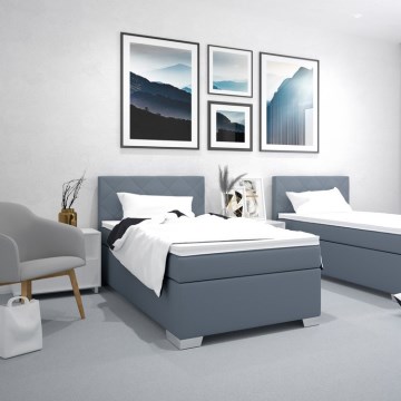 Lit rembourré IDA 90x200 cm avec matelas, bleu