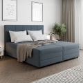 Lit rembourré ISABEL 180x200 avec matelas à ressorts et coffre de rangement, gris