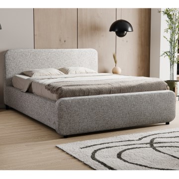 Lit rembourré LAJLA 160 x 200 cm sans matelas, beige