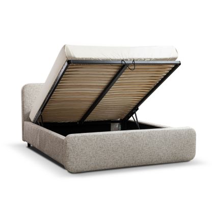 Lit rembourré LAJLA 160 x 200 cm sans matelas, beige