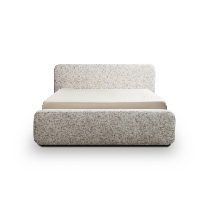 Lit rembourré LAJLA 160 x 200 cm sans matelas, beige