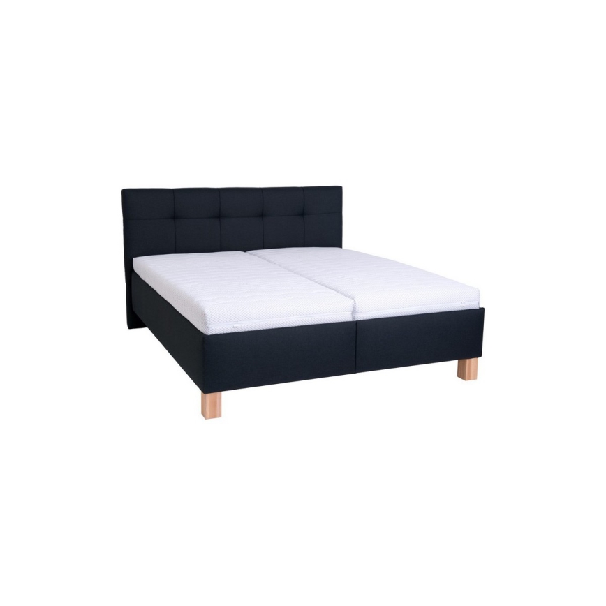 Lit rembourré MARIA 180x200 cm avec matelas et coffre de rangement, anthracite