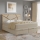 Lit rembourré NAOMI 180x200 cm beige avec matelas inclus et coffre de rangement