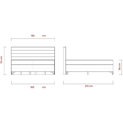 Lit rembourré réglable électriquement avec matelas MILA 160x200 cm gris