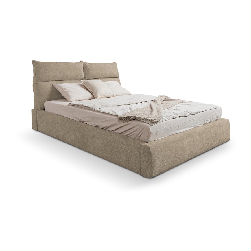 Lit rembourré sans matelas BASIL 160x200 cm beige