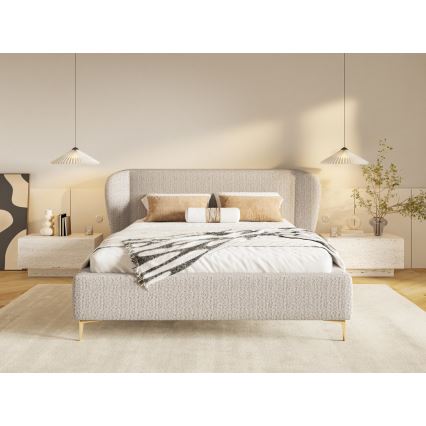 Lit rembourré sans matelas DALIA 160x200 cm beige