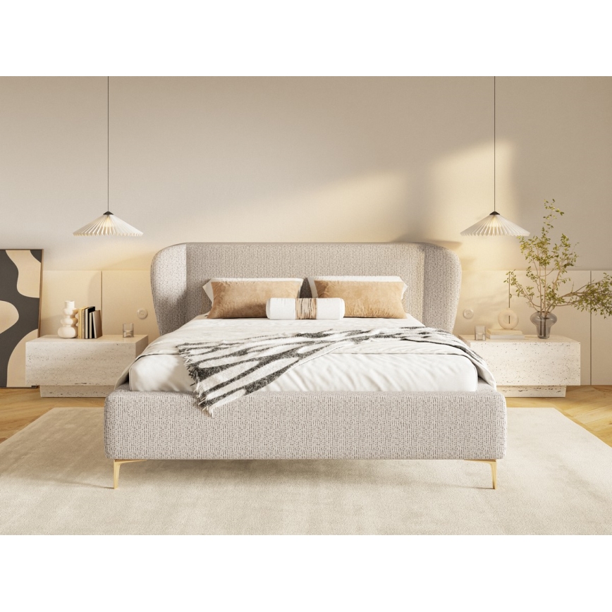 Lit rembourré sans matelas DALIA 160x200 cm beige
